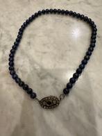 Halsketting - 18 karaat Geel goud Saffier - Diamant -