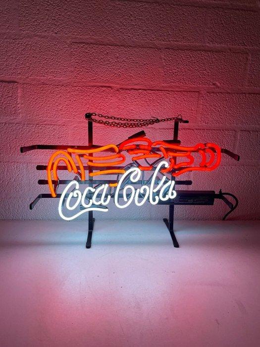 Coca-Cola - Reclamebord - Glas, Antiquités & Art, Curiosités & Brocante
