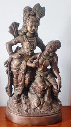 Groot beeld van Radha en Krishna - 54 cm - Brons, Messing -, Antiek en Kunst