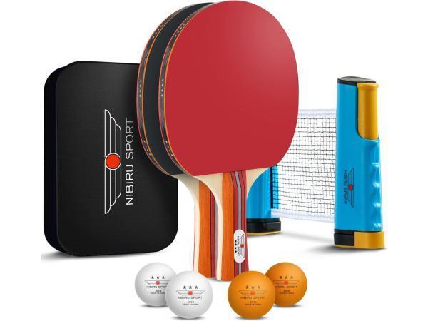 Veiling - Nibiru Sport Tafeltennis Set met 2 Houten Batjes,, Sport en Fitness, Tafeltennis