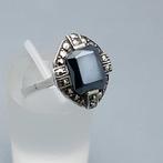 Argent, Art déco, hématite - Bague - Markasites.