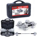Duurzame Dumbell Set 30 kg - Chroom Gietijzer met Antisli..., Sport en Fitness, Fitnessmaterialen, Ophalen of Verzenden, Nieuw