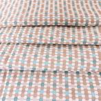 Jacquard stof met geometrisch patroon, vintage stijl -