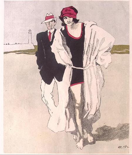 Aan het strand (lijst optie, Lithos), Antiek en Kunst, Kunst | Litho's en Zeefdrukken, Verzenden