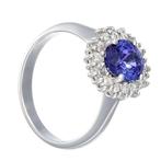 Ring - 18 karaat Witgoud - 2.21ct. tw. Tanzaniet - Diamant, Nieuw