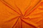 Crushed velvet donkeroranje stof - 10m rol - Velours stretch, Hobby en Vrije tijd, Verzenden, Nieuw
