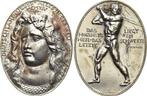 Hochovale verzilverte Bronze-medaille 1914 Eerste wereldo..., Postzegels en Munten, Penningen en Medailles, Verzenden