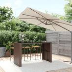 vidaXL Table de bar et dessus en verre marron 185x80x110, Jardin & Terrasse, Neuf, Verzenden