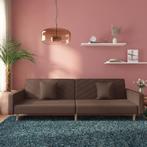 vidaXL Canapé-lit à 2 places avec deux oreillers taupe, Maison & Meubles, Canapés | Salons, Neuf, Verzenden