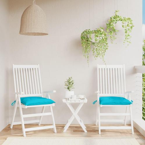 vidaXL Coussins de chaise lot de 2 turquoise 40x40x7 cm, Maison & Meubles, Accessoires pour la Maison | Coussins, Neuf, Envoi