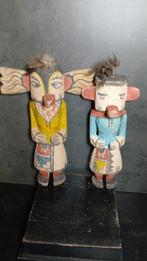 2 poppen in de stijl van kachina hopi - Hout - V.S. - Eind