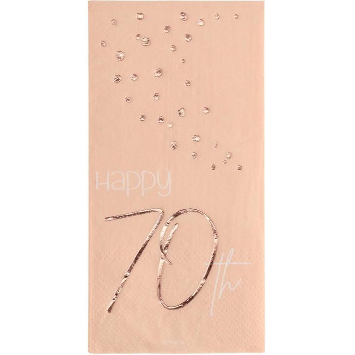 Servetten 70 Jaar Rose Goud 33cm 10st, Hobby en Vrije tijd, Feestartikelen, Nieuw, Verzenden