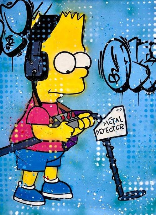 Moabit - Bart Simpson X Metal Detector /Diptych/ XL, Antiek en Kunst, Kunst | Schilderijen | Modern