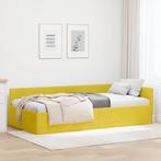 vidaXL Hoek Bed Frame Geel 90 cm x 190 cm Veloursenmultiplex, Huis en Inrichting, Slaapkamer | Bedden, Verzenden, Nieuw