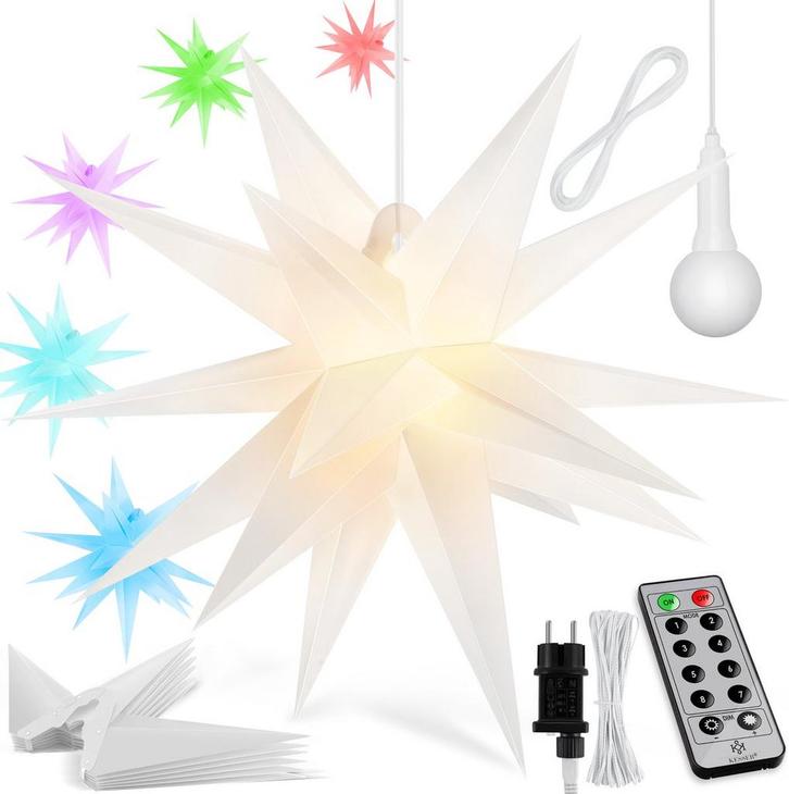 KESSER® LED Kerst Ster 60 cm - 3D LED Verlichting - Warm Wit, Huis en Inrichting, Lampen | Overige, Verzenden