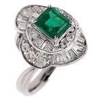 1.46 ctw - 0.88ct Natural Colombia Vivid Emerald and 0.58ct