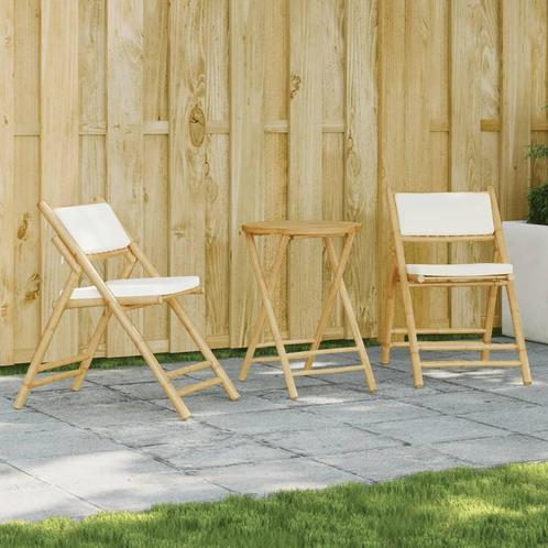 vidaXL Ensemble de bistro pliante 3 pcs et coussins, Jardin & Terrasse, Ensembles de jardin, Neuf, Envoi