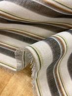 Zeldzaam weefsel van puur linnen met verticale zwarte en, Antiek en Kunst