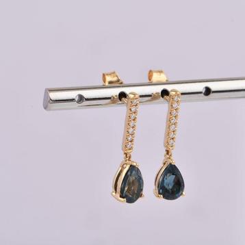 Oorbellen - 18 karaat Geel goud - 1.80ct. tw. Topaas -
