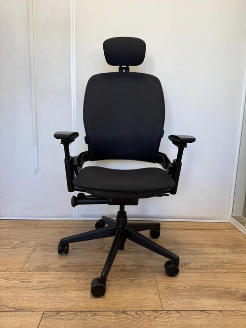 Steelcase Leap V2 - Bureaustoel Met Hoofdsteun - Zwart, Huis en Inrichting, Bureaustoelen, Bureaustoel, Zwart, Zo goed als nieuw