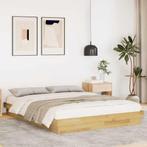 vidaXL Bedframe zonder matras 135x190 cm massief hout eiken, Verzenden, Nieuw
