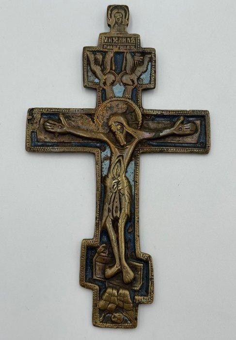 Kruis - Brons, Emaille - 1750-1800, Antiek en Kunst, Kunst | Niet-Westerse kunst