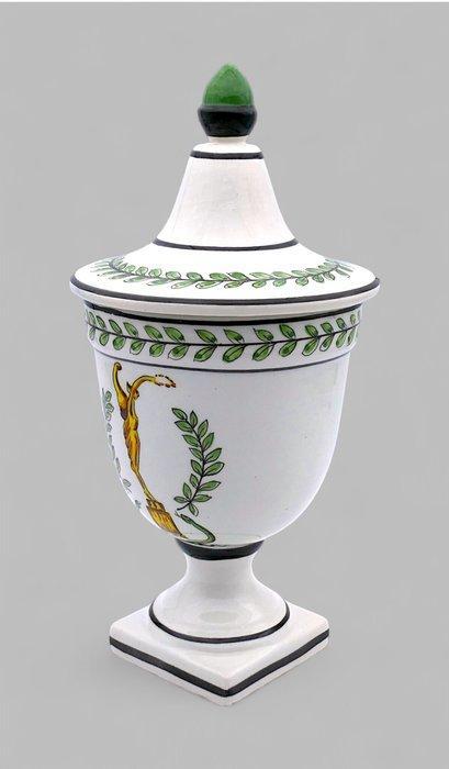 dekselvaas - Mod. Anfora Vittoria Trionfante met decorori, Antiek en Kunst, Antiek | Glaswerk en Kristal