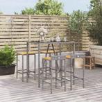 vidaXL 5-delige Tuinbarset poly rattan en massief acaciahout, Tuin en Terras, Verzenden, Nieuw