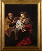 Scuola fiamminga (XVII-XVIII) - Sacra Famiglia con San, Antiek en Kunst