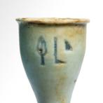 Oud-Egyptisch Faience Cosmetische beker, met opschrift