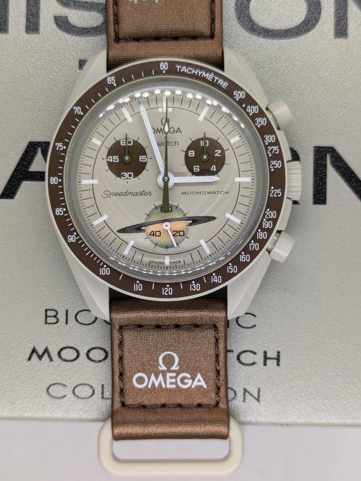 Omega x Swatch - MoonSwatch - Mission to Saturn - Zonder, Handtassen en Accessoires, Horloges | Heren