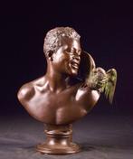 Oskar Gladenbeck (1850-1921) - Buste, Buste van Afrikaanse, Antiquités & Art, Antiquités | Céramique & Poterie