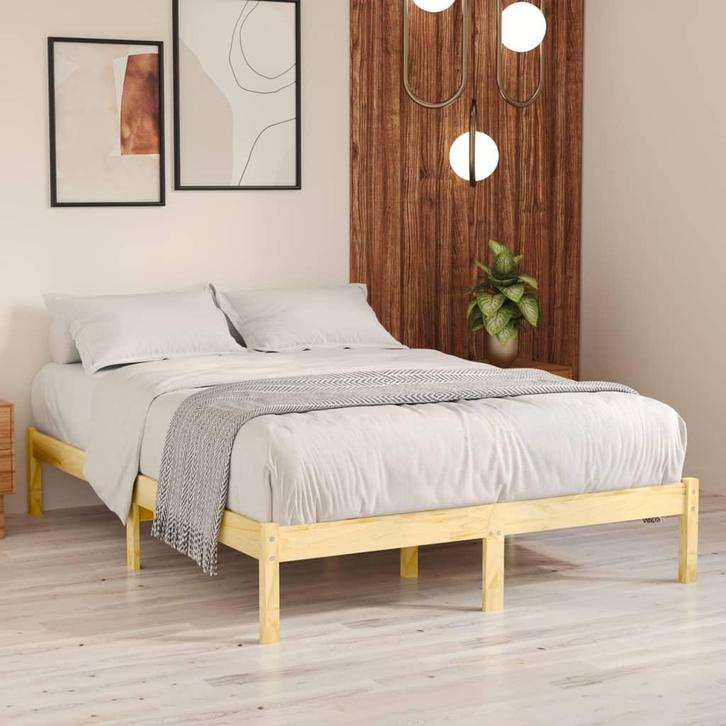 vidaXL Bedframe massief hout 180x200 cm, Huis en Inrichting, Slaapkamer | Bedden, Nieuw, Verzenden