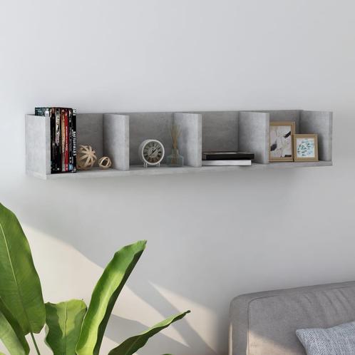 vidaXL Cd-wandschap 100x18x18 cm bewerkt hout betongrijs, Huis en Inrichting, Kasten | Wandmeubels, Nieuw, Verzenden