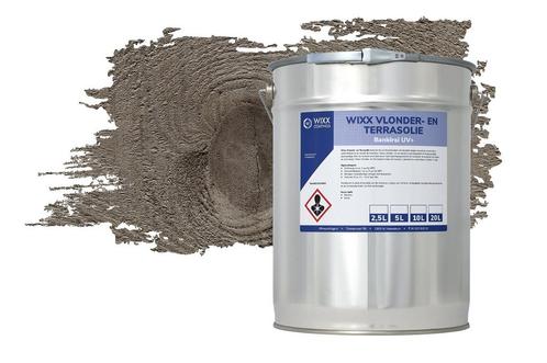 Wixx Vlonder en Terrasolie UV+ Grijs 10L, Doe-het-zelf en Bouw, Verf, Beits en Lak, Grijs, Nieuw, Verzenden