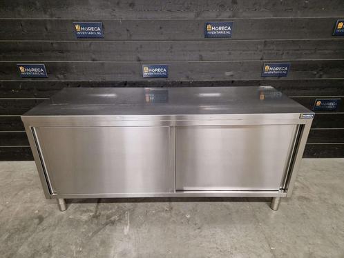 Werktafel kast | 2 schuifdeuren | RVS | 190 cm, Zakelijke goederen, Horeca | Meubilair en Inrichting, Gebruikt