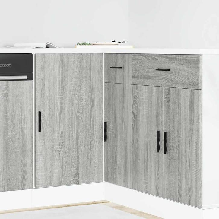 vidaXL Keuken onderkast Lyon bewerkt hout grijs sonoma, Huis en Inrichting, Kasten | Overige, Nieuw, Verzenden