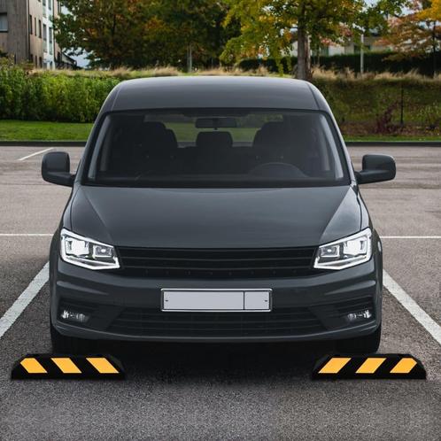 vidaXL Parkeerblokken reflecterend 2 st 56x15x10 cm rubber, Huis en Inrichting, Overige Huis en Inrichting, Nieuw, Verzenden