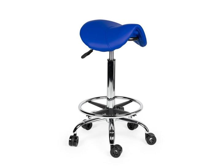 Kapperskruk Blauw - Hoge uitvoering met Voetsteun, Huis en Inrichting, Krukjes, Nieuw, In hoogte verstelbaar