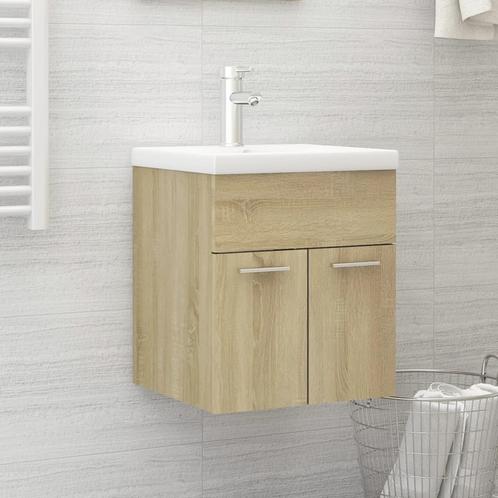 vidaXL Wastafelkast 41x38,5x46 cm bewerkt hout sonoma, Maison & Meubles, Salle de bain | Meubles de Salle de bain, Envoi