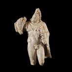 Romain antique Marbre Sculpture du Dieu Silvain. 2ème siècle