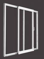 PVC kiepschuifpuien-kiep b200xh215 cm Wit, Gevelraam of Ruit, Nieuw, Dubbelglas, 160 cm of meer