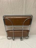 Serveerwagen - Chroom, Hout - Inklapbaar Design, Antiek en Kunst