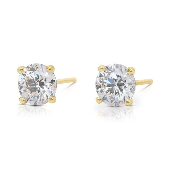 Oorbellen - 18 karaat Geel goud - 2.04ct. tw. Diamant, Handtassen en Accessoires, Oorbellen