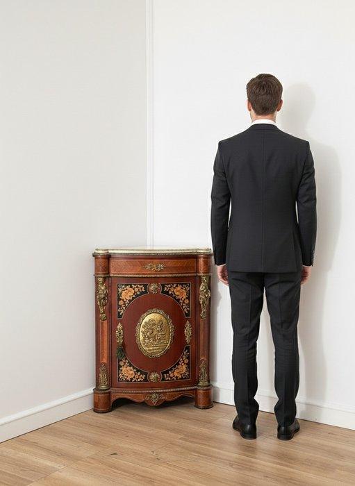 Hoekkast - Hout, Marmer, Brons, IJzer, Messing - Napoleons, Antiek en Kunst, Antiek | Overige Antiek