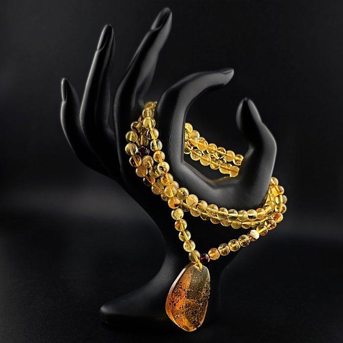 Barnsteen - Genuine BALTIC AMBER Necklace – Golden Honey, Antiquités & Art, Curiosités & Brocante