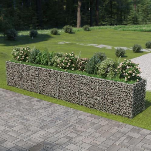 vidaXL Gabion plantenbak verhoogd 540x90x100 cm, Tuin en Terras, Bloempotten, Nieuw, Verzenden