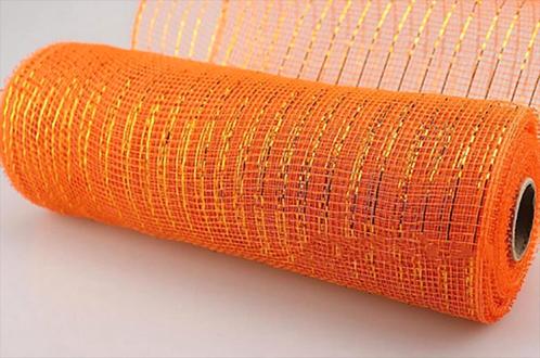 Decomesh deco mesh metalic voor kransen en inpakken oranje, Hobby & Loisirs créatifs, Bricolage