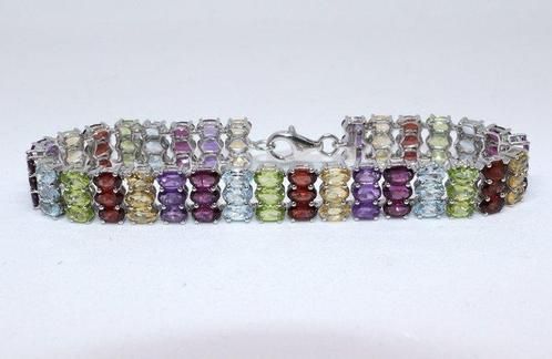 Zonder Minimumprijs - Armband Zilver - 17.28ct. tw. Amethist, Handtassen en Accessoires, Armbanden