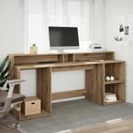 vidaXL Bureau met LED-verlichting 200x55x91 cm hout, Verzenden